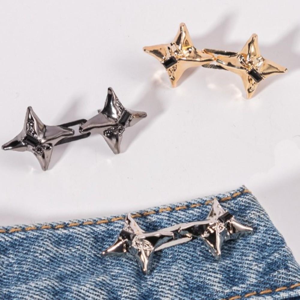 Fixed Waist Buckle Four Pointed Star Pants Pins Temperament Waist Fastening Pins  Dress Decoration