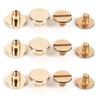 10sets 5 6.5 8mm Solid Brass Button Stud Screw Nail Screwback for Leather Rivet Belt DIY Gold