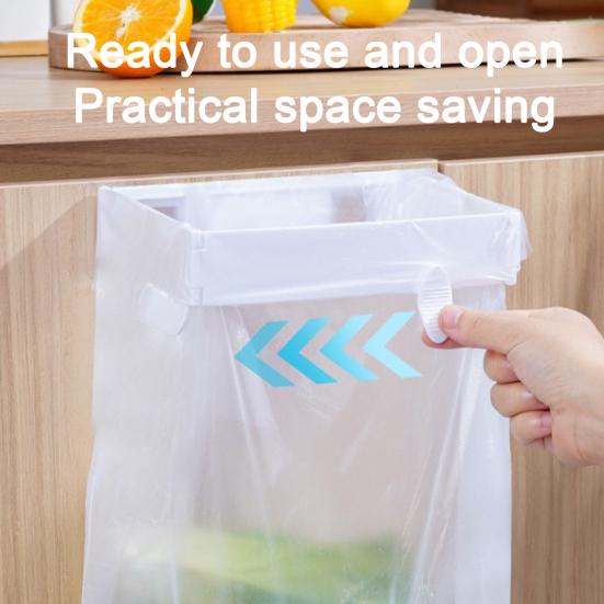 2Pcs Foldable Trash Bag Holder Large Opening Design Snap Fastening Space Saving Foldable Garbage Rack