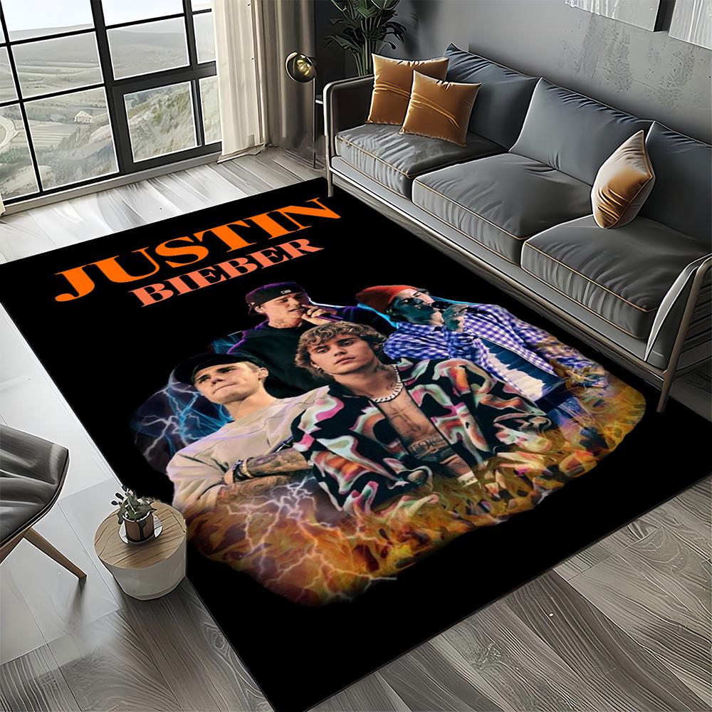 2025 New Style Justin Drew Bieber Singer JB Carpet Rug for Living Room Bedroom Home Sofa Decoration,Kid Play Non-slip Floor Mat