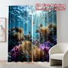 2pcs, 2D FLAT PRINTING Curtains (Without Rod) Coral Symphony Popular Window Curtain Durable Polyester Curtains Gifts for Bedroom