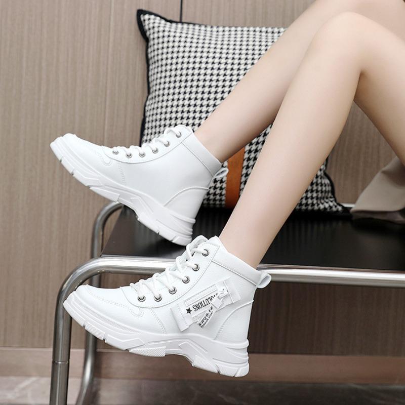 Stivali Moda Donna Primavera Autunno Tuttofare Sneakers con ZIP Alta Qualità Comodi Aumento Scarpe Casual Stivale da Neve Botas De Mujer
