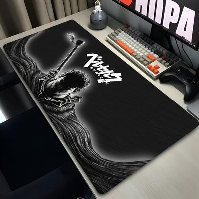 Black Mouse Pad Laptop Computer Gamer Desk Mat B-BERSERK Mousepad Large Xxl Gaming Rubber Keyboard Pad E-sports Players Mausepad