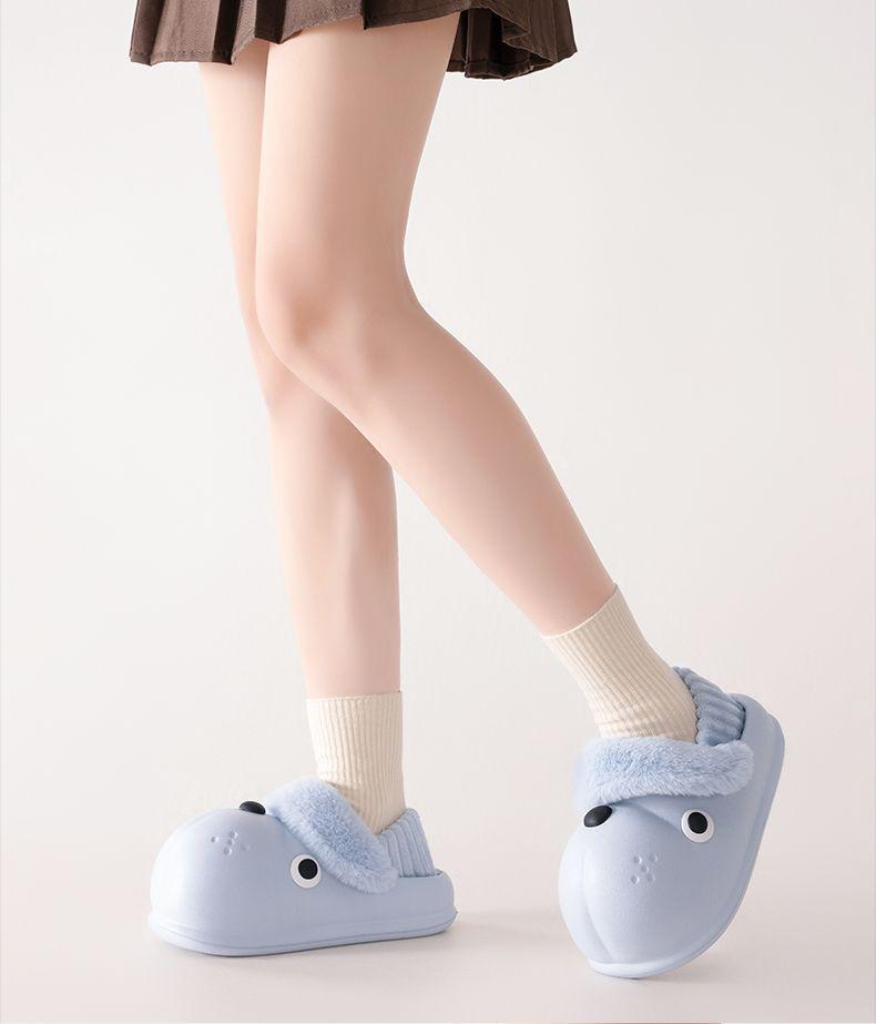 Cozy Winter Dog Slippers: Detachable, Versatile, Warm Cotton with EVA Sole - Cute & Dirt-Resistant for Outdoor Use