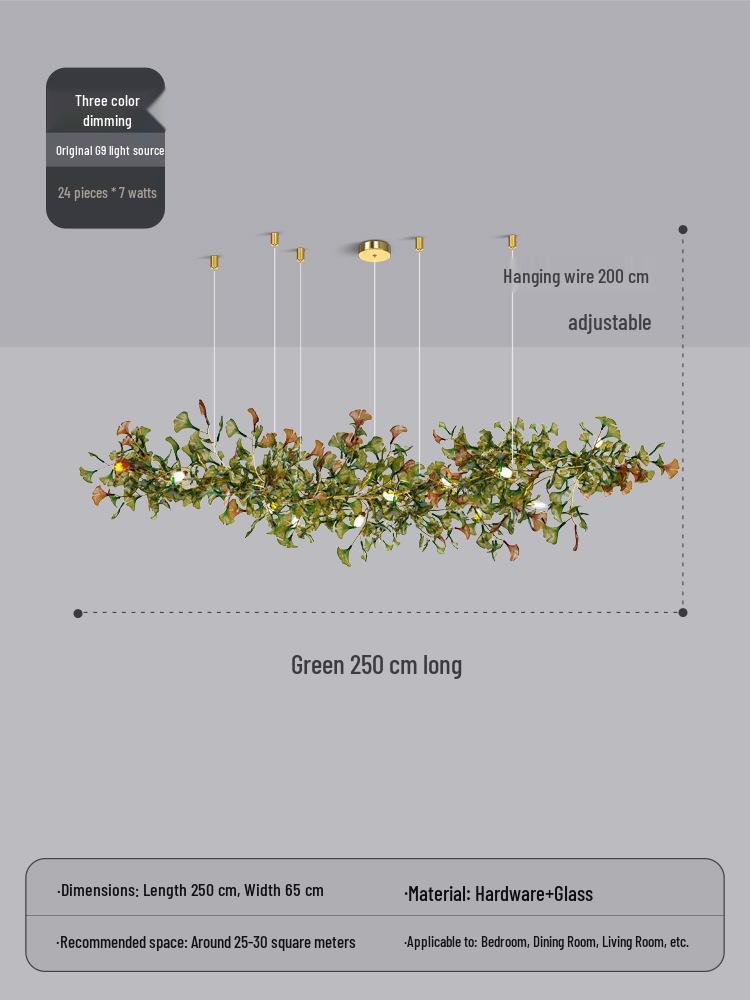 Modern Ginkgo Leaf Pendant Light for Living Room, Staircase, and Dining Area