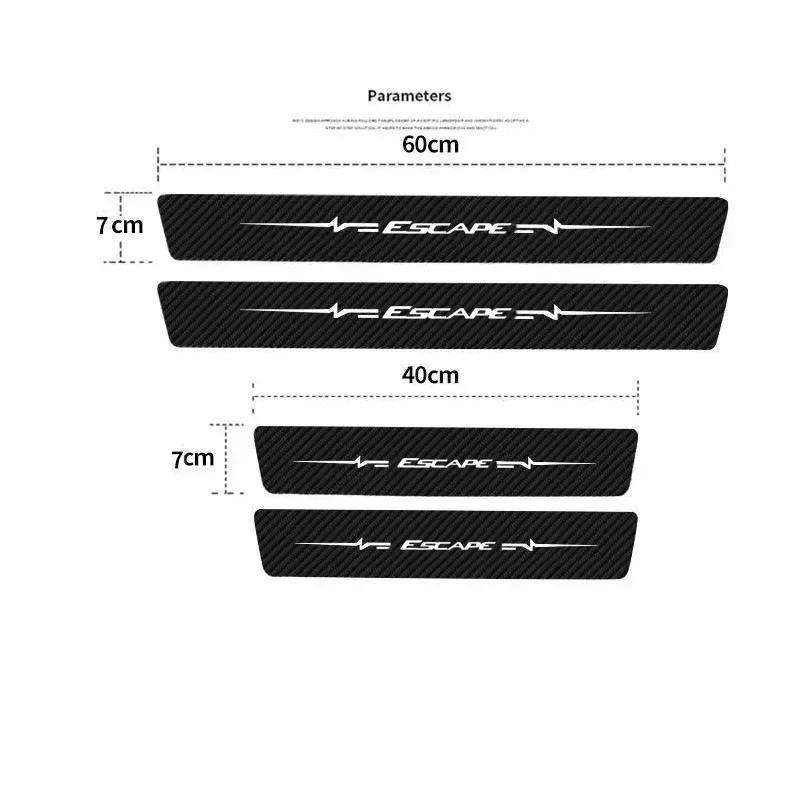 KLYE5 Car Door Sill Protector Stickers For Ford Escape Logo Badge Waterproof Decals Guard Plate Bumper Anti-Scratch Auto Accessories
