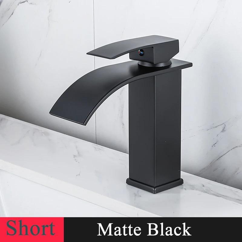 

Водопадный смеситель для раковины в ванной Латунный смеситель для раковины Смеситель для горячей и холодной воды Кран для раковины, устанавливаемый на бортике