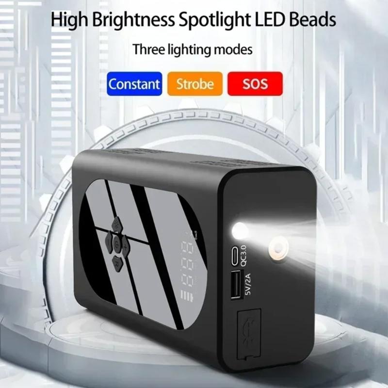 Car Jump Starter Air Compressor Wireless Tire Inflator Pump Digital Tire Inflator Automotive Starting Device with Light