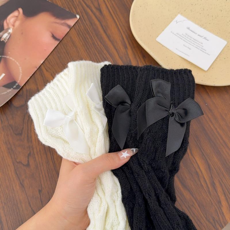 New Japanese Women Knitted Leg Warmer sweet Bow Tiered Ruffled Socks Girl Lace Lolita Socks Calf Lace Leggings Warmers Women