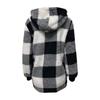 Women's Casual Plush Long Sleeve Plaid Hooded Zipper With Pocket Loose Coat