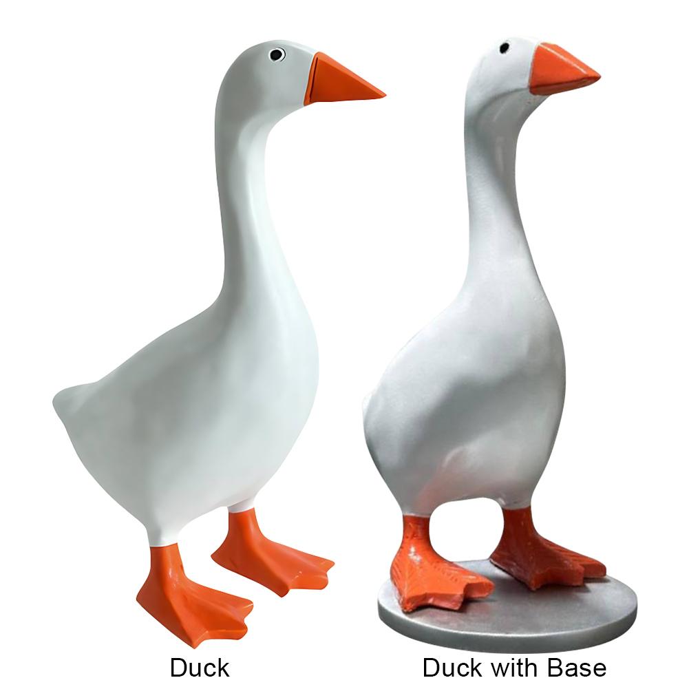 Cute Duck Statue Key Hanger Kawaii Magnetic Silly Goose Figurine Resin Goose Duck Statue Sculpture Funny Office Desk Decor