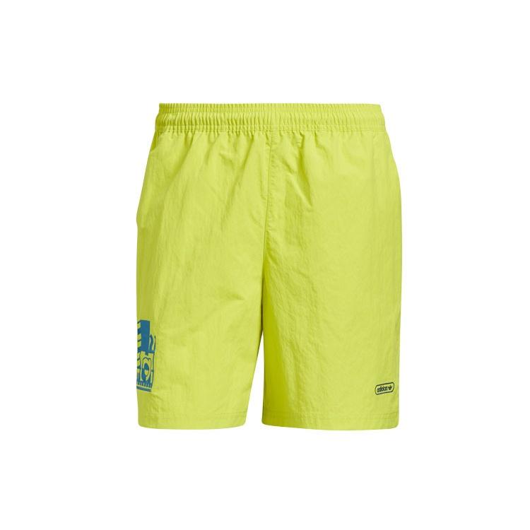 adidas originals Emb Woven Short Embroidered Casual Sports Shorts Yellow Green Men s GN3857 XS