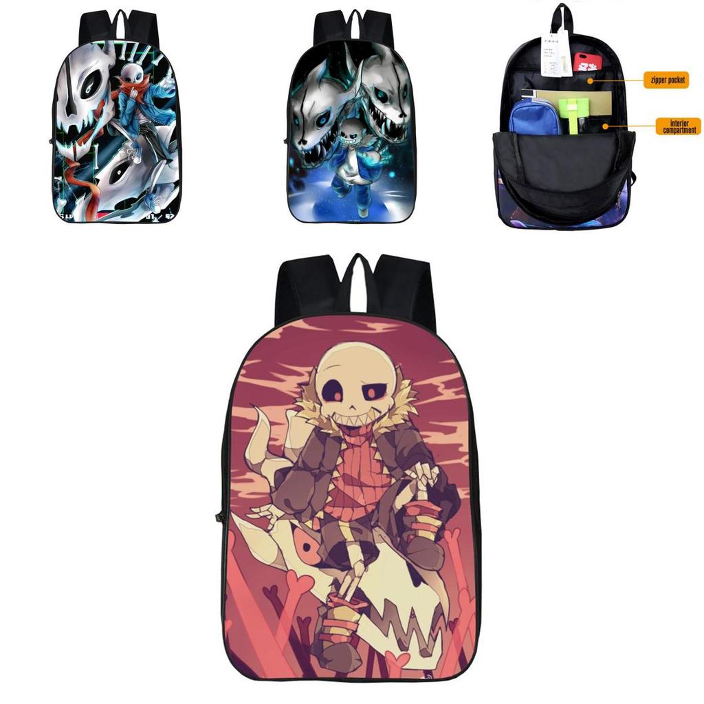 Wytrzymały 17-calowy plecak Undertale Sans dla dzieci z regulowanymi paskami i stylowym designem