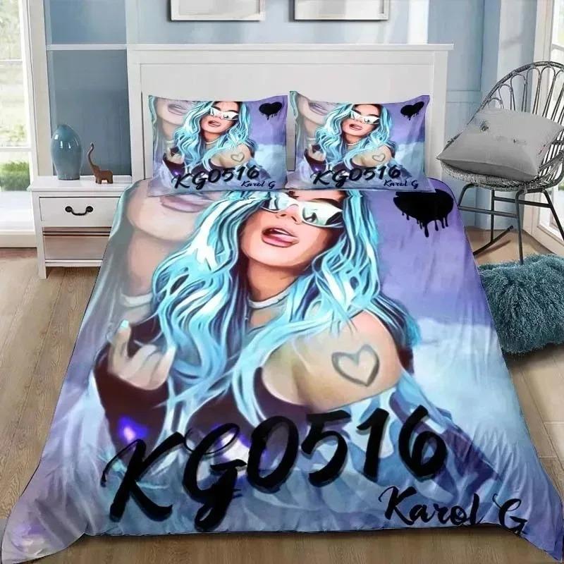 Bettdecke Schöne Karol G Manana Bettwäscheset Erwachsener JungeMädchen Schlafzimmerdekoration Kindergeschenk Einzel Doppel Großformat