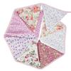 Pink Pastoral Floral Cotton Bunting: Children's Party or Wedding Decoration Hanging Flag