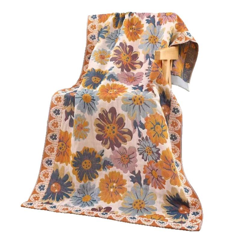 Premium Gauze bath towel 160x80cm multi-functional small cover blanket all seasons universal multi-layer adult couples on the beach