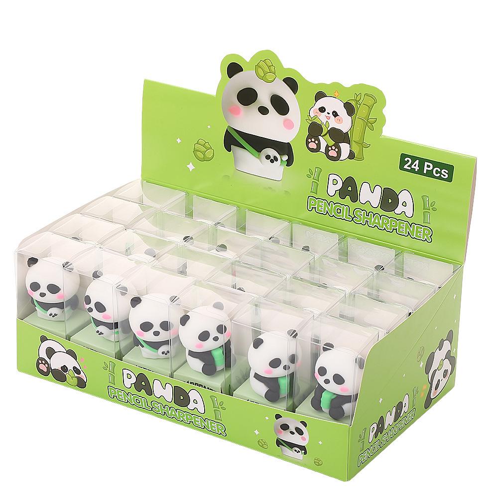 Creative Panda Cartoon Mini Pencil Sharpener - Portable, Cute, Single-Hole Stationery for Students