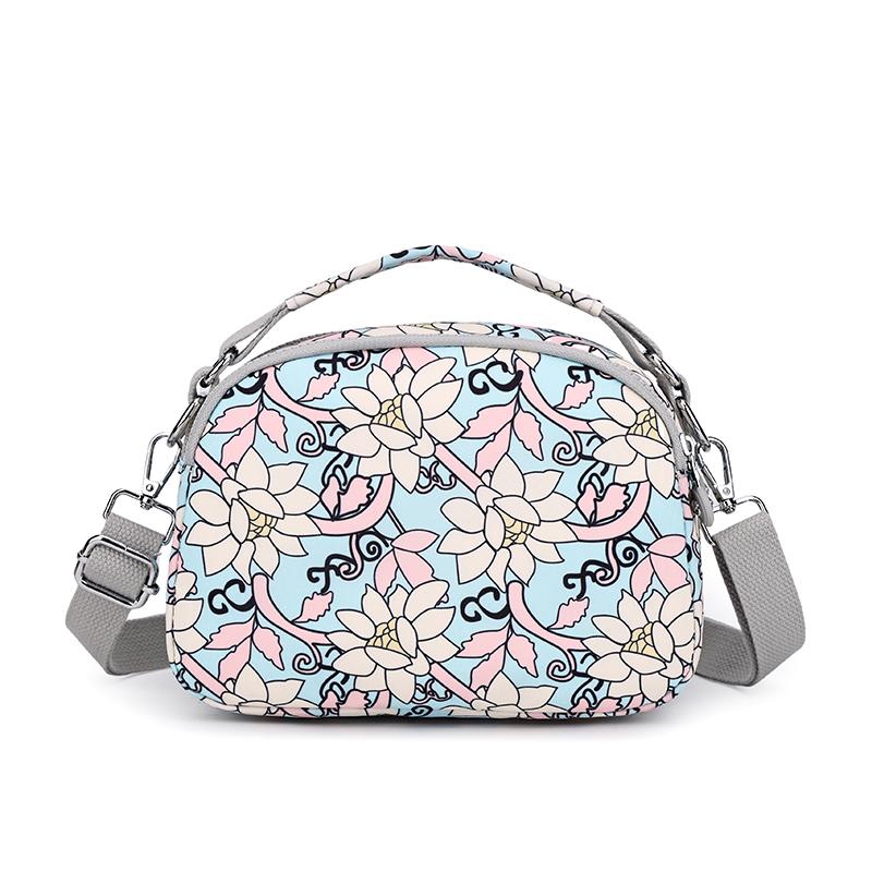 Women's Bag Middle-aged And Elderly Mother's Bag Lightweight Printed Nylon Bag Multi-pocket Shoulder Crossbody Bag