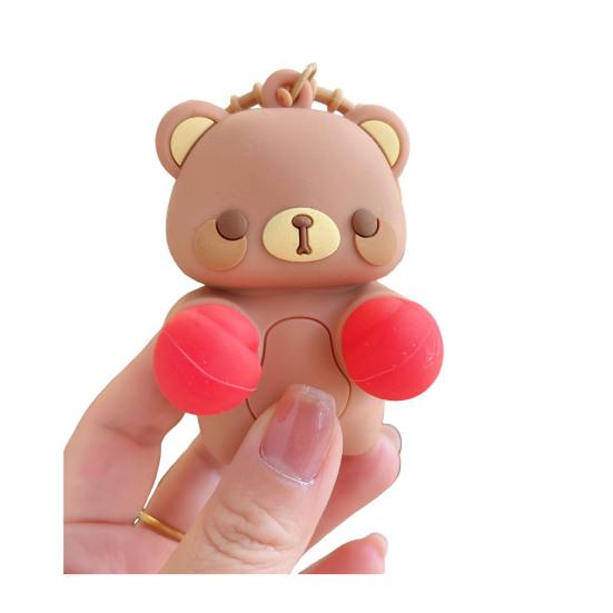 

Keychain Pendant Cartoon Bear Panda Shape Stress Relief Fidget Pendant with Bead Chain Lanyard Keys Bags Decompression Toy