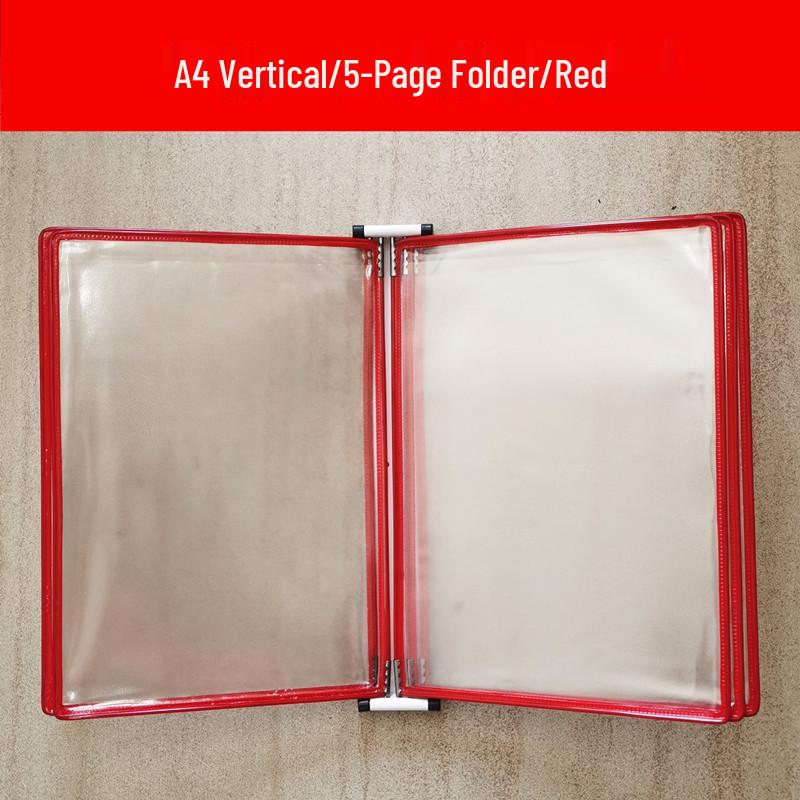 A4 Wandmontierter Klapp-Aktenordner, 5-seitiger SOP-Displayständer