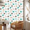 Colorful Teddy Bear Paw Stripes Wallpaper for Living Room and Bedroom 50x1000