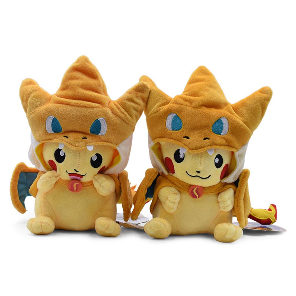 Juguete de Peluche Pokémon de 23cm Pikachue Cosplay Charizard Lindo Juguete Kawaii Personaje de Anime Clásico Muñeco de Peluche Niño Regalo de Navidad Cumpleaños