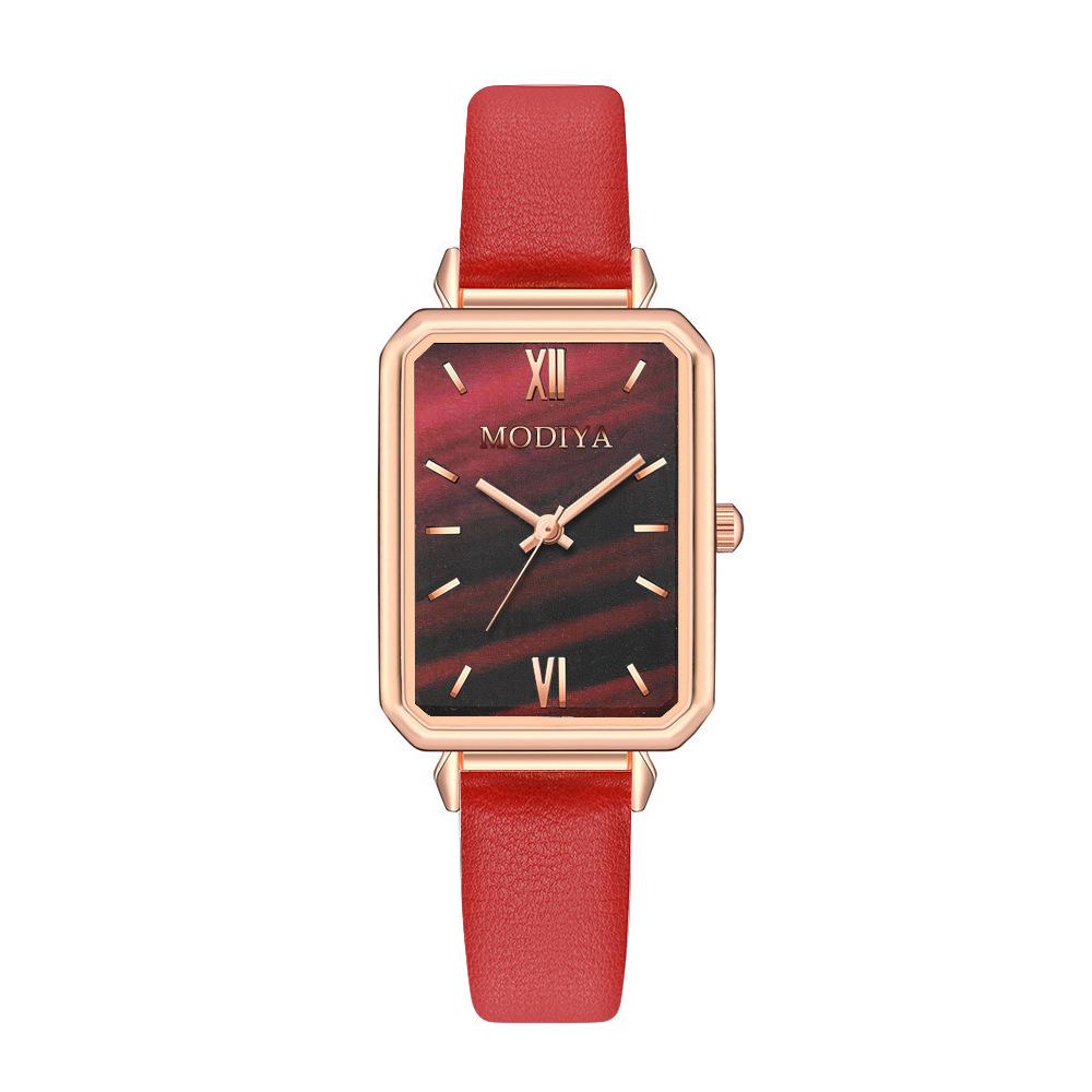 Niche Women's Small Green Retro Square Quartz Student Watch