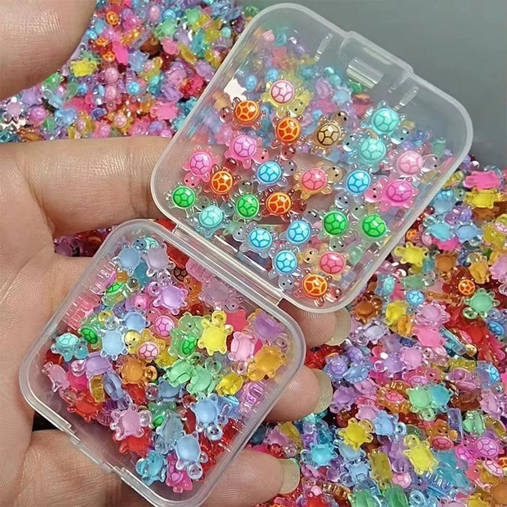 

100Pcs Mini Resin Turtles Night Glow Turtle Figurines Multi-Function Glow In The Night Turtle Miniatures For Micro Landscaping