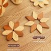 Thicken Wood Trivets Two-Tone Color Pot Holders Cup Mat Heat Resistant Mat  Dining Table
