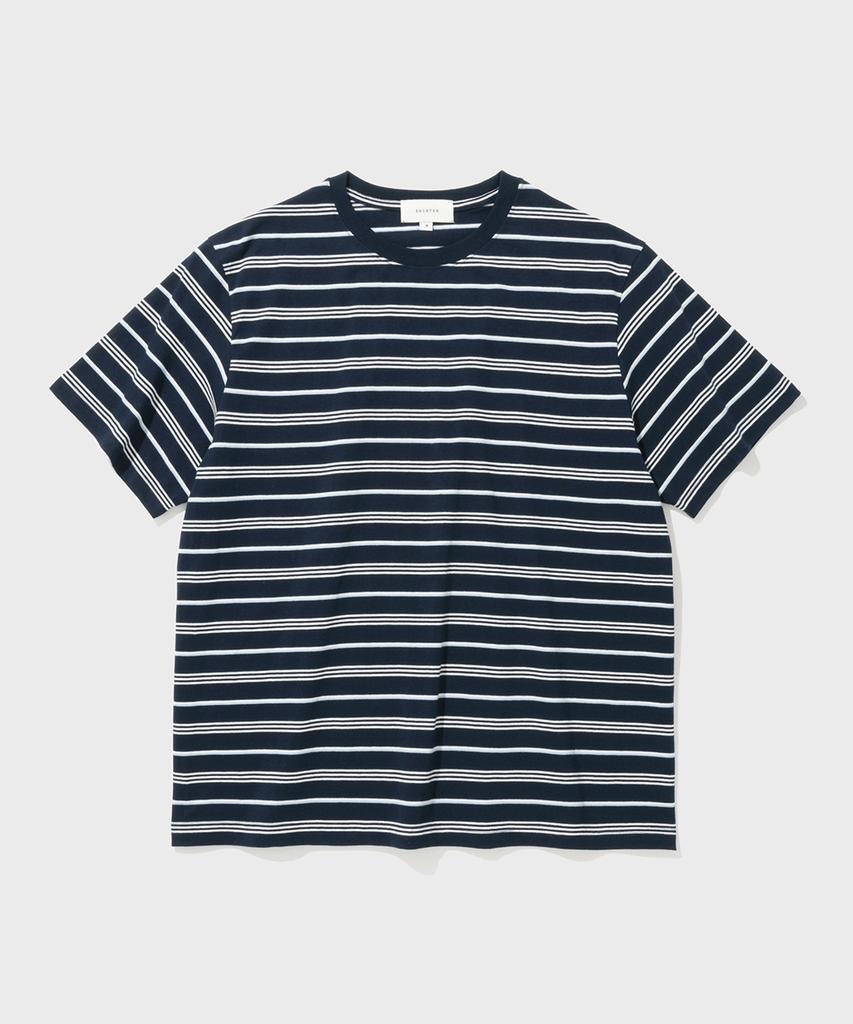SHIRTER Fine Stripe T-Shirt (Stripe Navy)