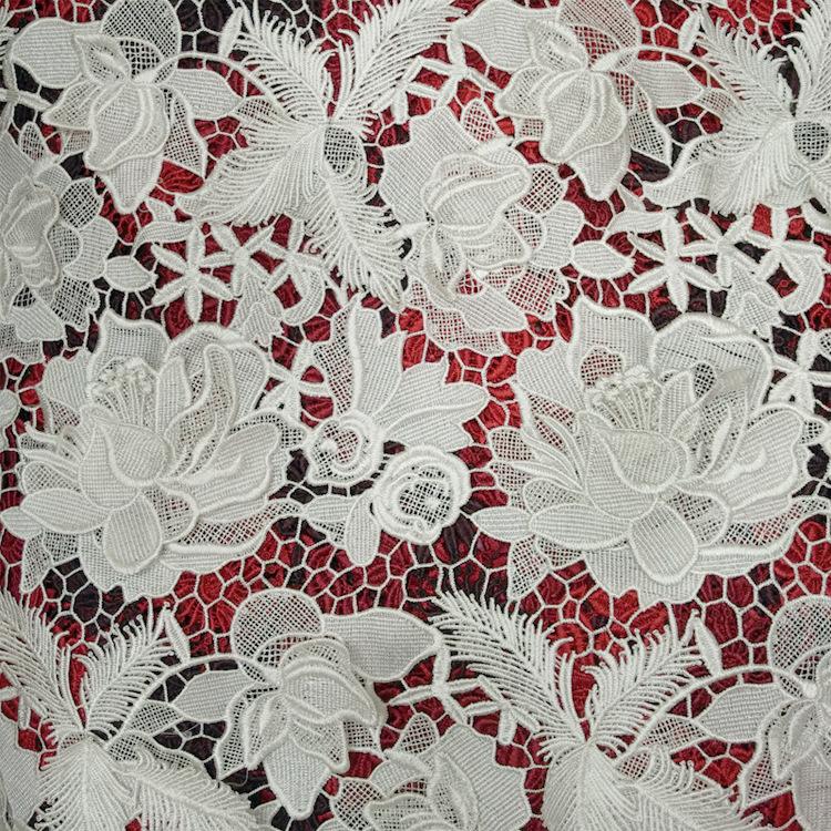 Water-Soluble Lace Full Accessories, Three-Dimensional Hollow Embroidery Cloth, Polyester Silk Embroidery Fabric, Heavy Industry Decal