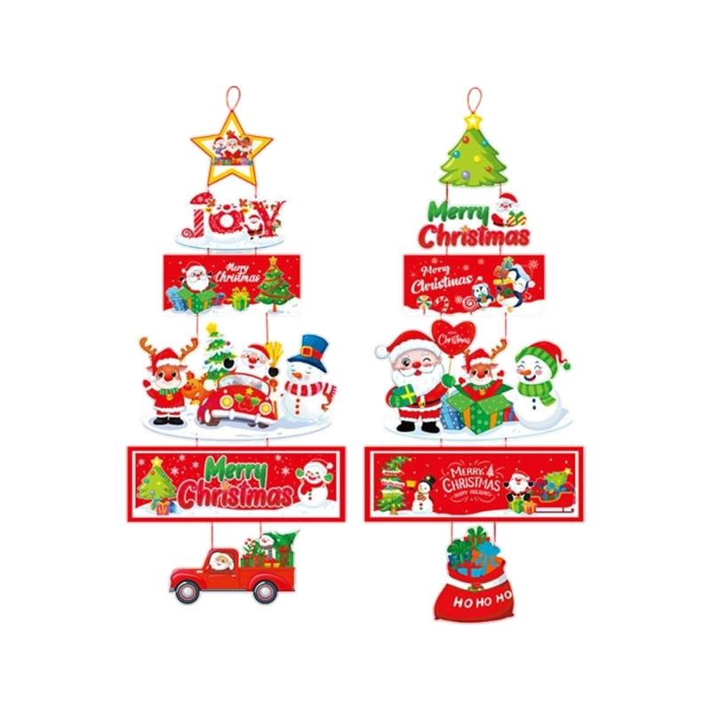 Easy Hanging Festival Cartoon Paper Door Hangers Decoration Christmas Party Supplies For Indoor Wall Window Decoration