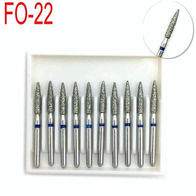 1 doos Dental Diamond Burs Drill Medium FG 1.6mm voor hogesnelheidshandstuk Turbine Tandheelkundig laboratoriuminstrument Tandartsgereedschap FO-22