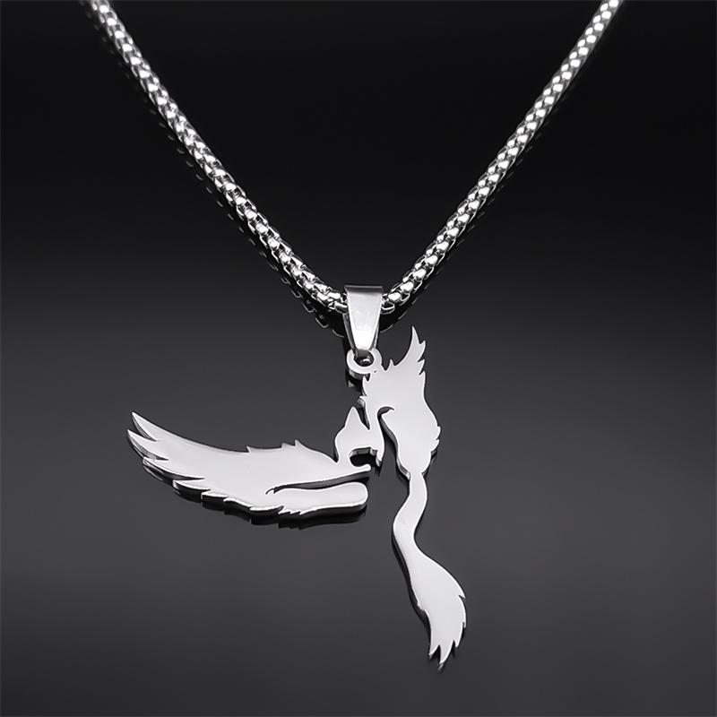 Ballerina Ballet Dancer Dancing Girl Necklace for Women Men Stainless Steel Dove of Peace Bird Shape Chain Jewelry NZZZ520S01