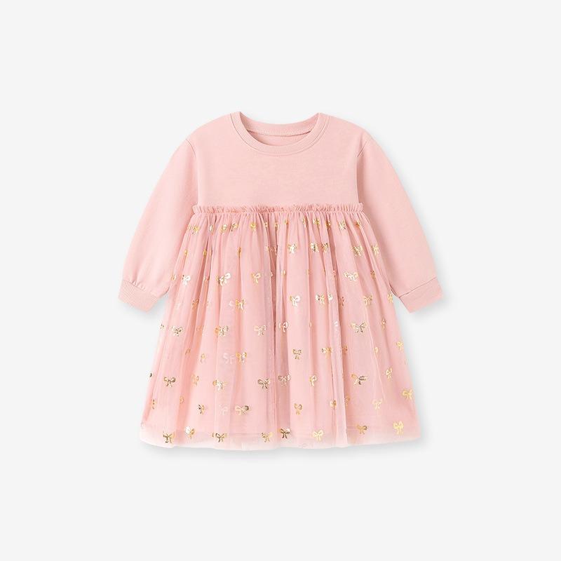 Girls' Mesh Dress, Autumn Children's Princess Dress, Long Sleeved Baby Dress