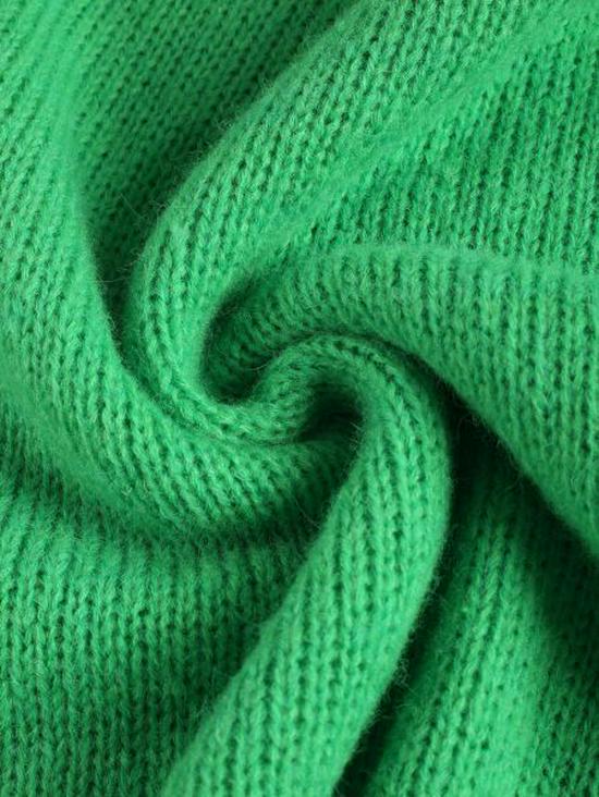 2025 Autumn/Winter Chunky Knit V-Neck Long-Sleeve Sweater