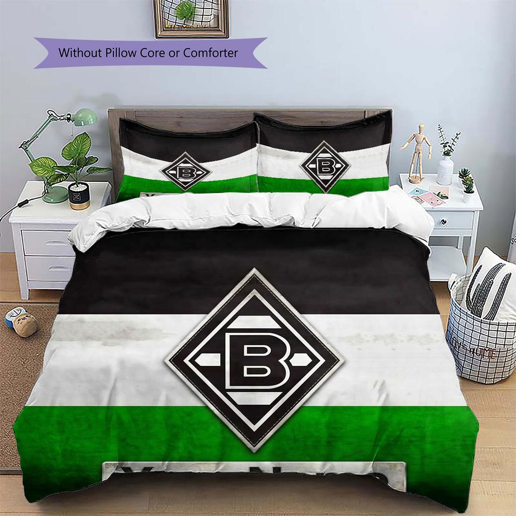 Borussia Custom Name Pattern Bedding,Quilt Set Quilt Cover Pillowcase Home Birthday Gift(1 * Duvet Cover + 2 * Pillowcase, Without Core)