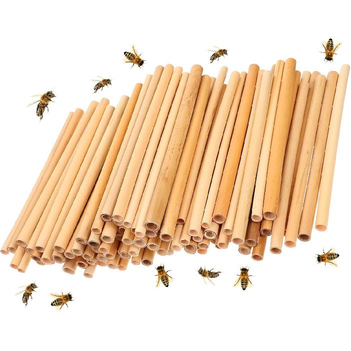 300 шт. Домик для одиночных пчел, 6 дюймов, для улицы, трубки для одиночных пчел, тростниковые трубки для пчел, трубки для гнездования пчел, запасные трубки для пчел для пчеловодов