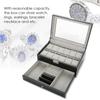 Double Layer PU Lther Wood Watch Holder, Watch Display Case Jewelry  Storage Box, Wristwatch Display Case for Rings rrings Bracelet Necklace 11.8 X 8.