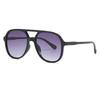 Basic Leopard Double Beam Sun Glasses Glasses Casual Riding Driving Blackout Sunglasses Men and Ladies Large Spectacle Frame Frame Toad Eyeglasses