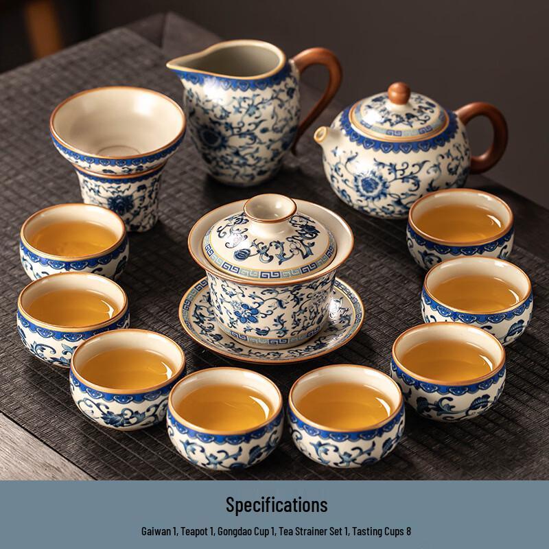 Handun Blue & White Ru Kiln Ceramic Tea Set