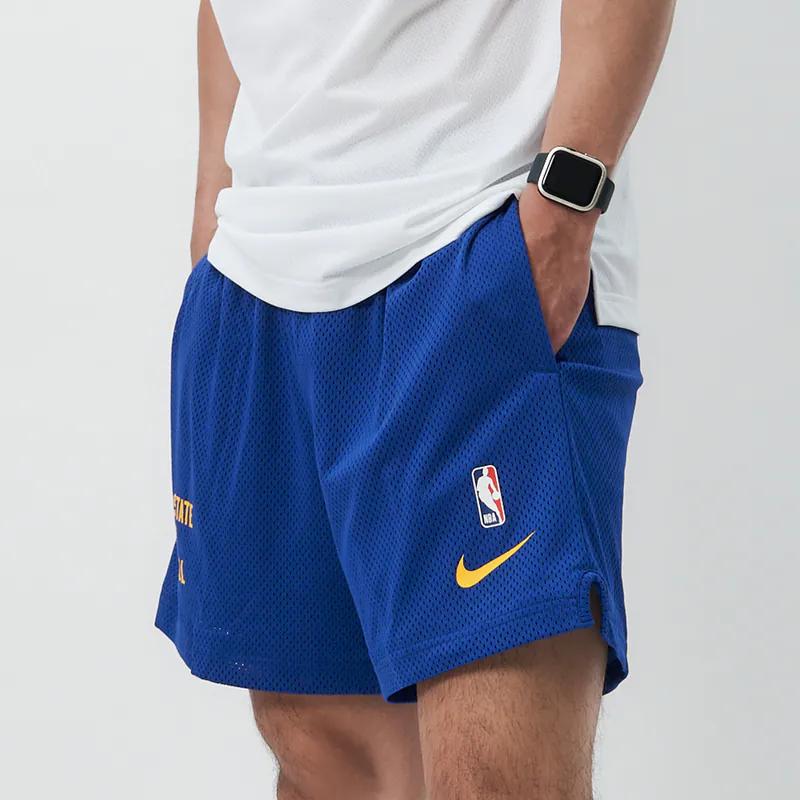 Nike NBA Golden State Warriors Letter Print Mesh Basketball Shorts Men Shorts Light-Blue White FB3728-495