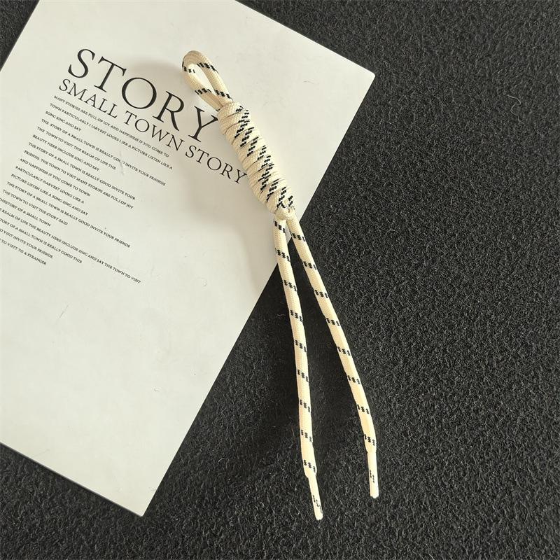 Colorful Trendy Miu Style Polyester/Nylon Braided Rope Pendant with Knotting for Bags