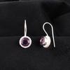 Amethyst Edelstein 925 Sterlingsilber Schmuck Handgefertigt Tropfen/Hängeohrringe 0,93" EE-177-12
