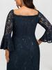 2026 Plus Size Women's Slimming Embroidered Evening Gown