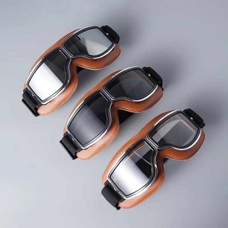 Winddichte Retro-Harley-Fahrbrille mit HD-Spiegelgläsern
