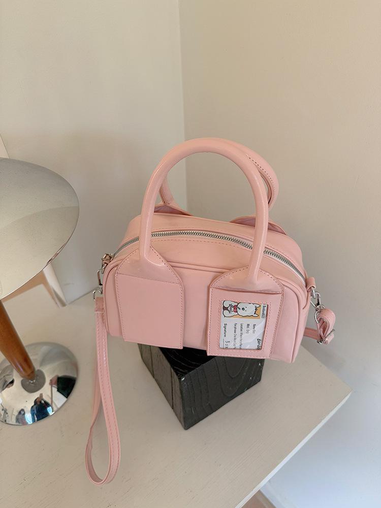 

Корейская милая ручная сумка-боулинг для женщин 2025 - Модная универсальная сумка-кроссбоди в стиле подушки Ита-бэг розовый