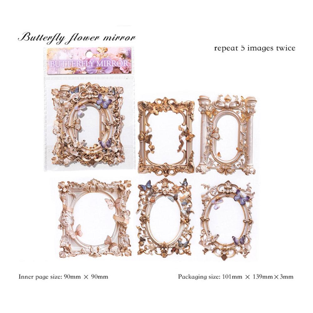 

10Pcs/Pack Collage Card Decoration Junk DIY Frame Cutout Journal Scrapbooking Aesthetic Flowers Stationery Craft Paper Material