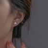 Five-petal Cherry Blossom Stud Earrings for Women's Simple Fashion Earrings with Diamonds, No-pick Ear Jewelry for Sleeping.
