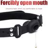 Silicone Mouth Gag Extender Ball Oral Fixation Erotic Toys PU Harness Strap Belt  Bondage Costume Face Mask Games For Adults